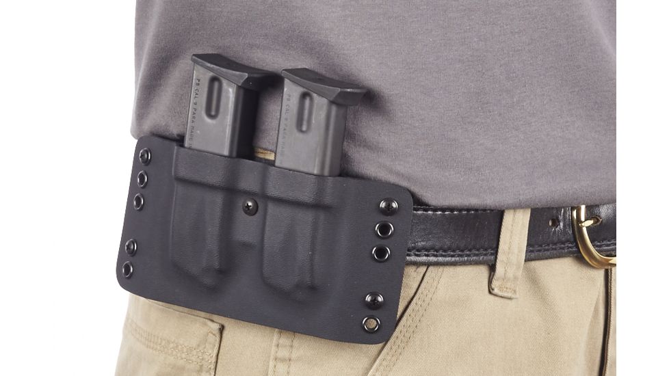 Wilson Combat Kydex Carry Double Magazine Pouch, Beretta 92/96, Left Hand, 1.75in, Black KC4BKL15D