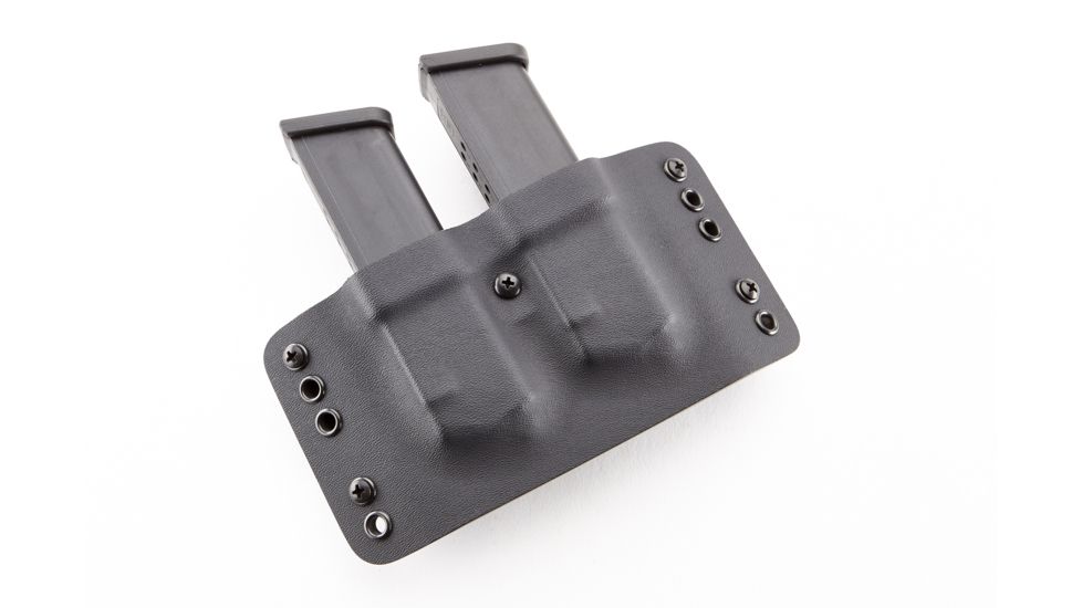 Wilson Combat Kydex Carry Double Magazine Pouch, Glock, Left Hand, 1.75in Belt, Black KC6BKL15D