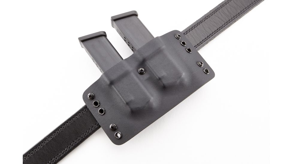 Wilson Combat Kydex Carry Double Magazine Pouch, Glock, Left Hand, 1.75in Belt, Black KC6BKL15D
