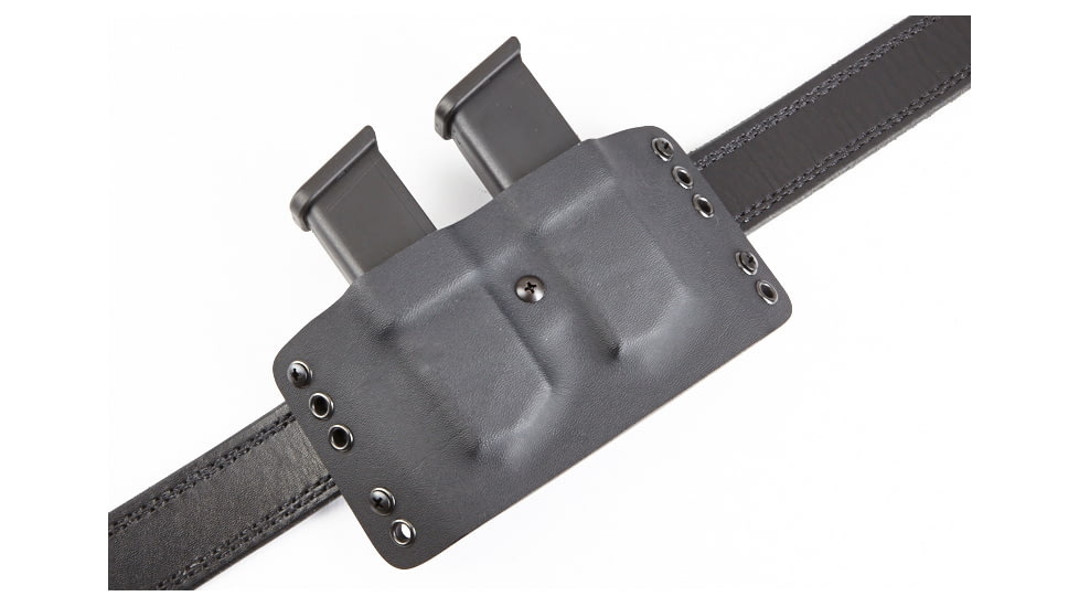 Wilson Combat Kydex Carry Double Magazine Pouch, Glock, Right Hand, 1.75in Belt, Black KC6BKR15D