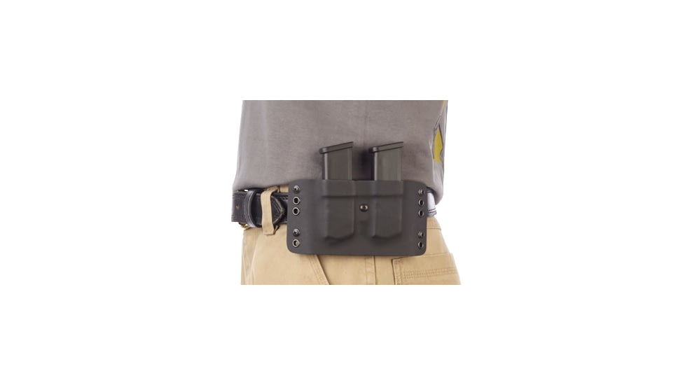 Wilson Combat Kydex Carry Double Magazine Pouch, Glock, Right Hand, 1.75in Belt, Black KC6BKR15D