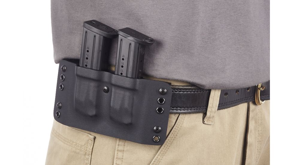 Wilson Combat Kydex Carry Double Magazine Pouch, S&amp;W M&amp;P, Right Hand, 1.75in Belt, Black KC13BKL15D