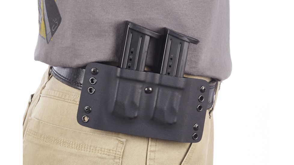 Wilson Combat Kydex Carry Double Magazine Pouch, S&amp;W M&amp;P, Right Hand, 1.75in Belt, Black KC13BKL15D