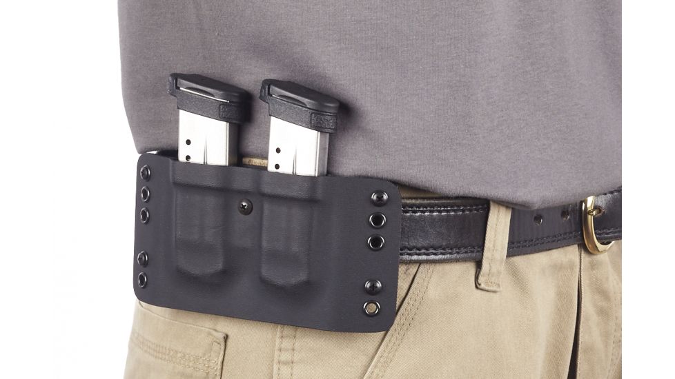 Wilson Combat Kydex Carry Double Magazine Pouch, S&amp;W M&amp;P Shield, Left Hand, 1.75in Belt, Black KC15BKL15D