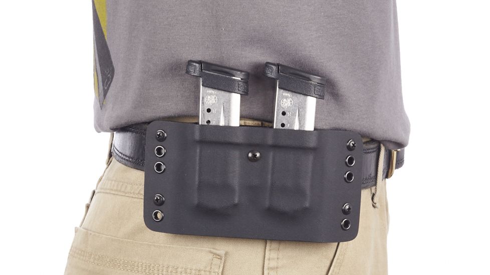 Wilson Combat Kydex Carry Double Magazine Pouch, S&amp;W M&amp;P Shield, Left Hand, 1.75in Belt, Black KC15BKL15D