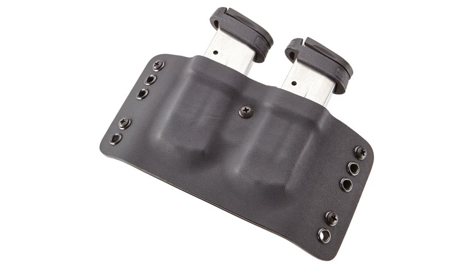 Wilson Combat Kydex Carry Double Magazine Pouch, S&amp;W M&amp;P Shield, Left Hand, 1.75in Belt, Black KC15BKL15D