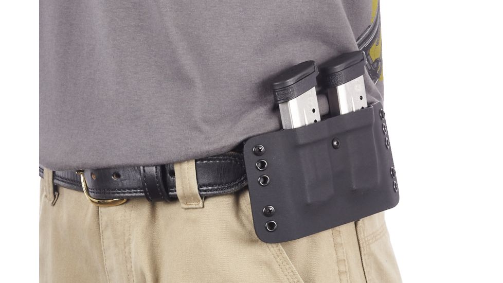 Wilson Combat Kydex Carry Double Magazine Pouch, S&amp;W M&amp;P Shield, Right Hand, 1.75in Belt, Black KC15BKR15D
