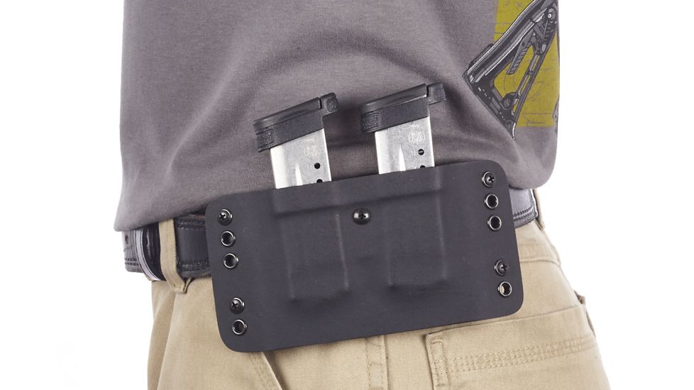 Wilson Combat Kydex Carry Double Magazine Pouch, S&amp;W M&amp;P Shield, Right Hand, 1.75in Belt, Black KC15BKR15D