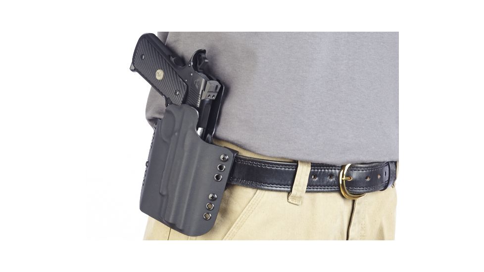 Wilson Combat Kydex Carry Holster, Full-Size 1911 with Rail, Right Hand, 1.75in Belt, Black KC1BKR15R