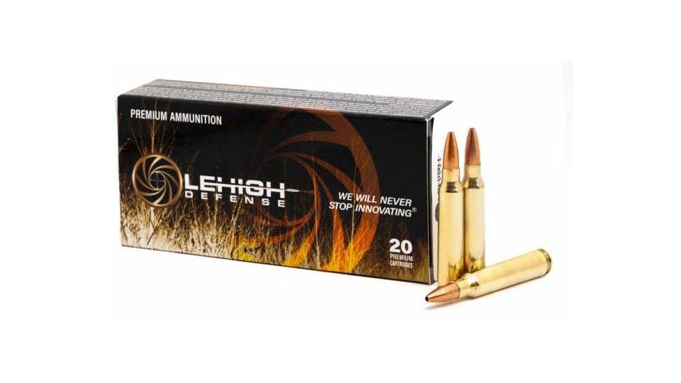 Wilson Combat Lehigh Defense CC .223 Remington 45 Grain Fracturing Hollow Point Brass Cased Rifle Ammo, 20 Rounds, LA223-45-CC