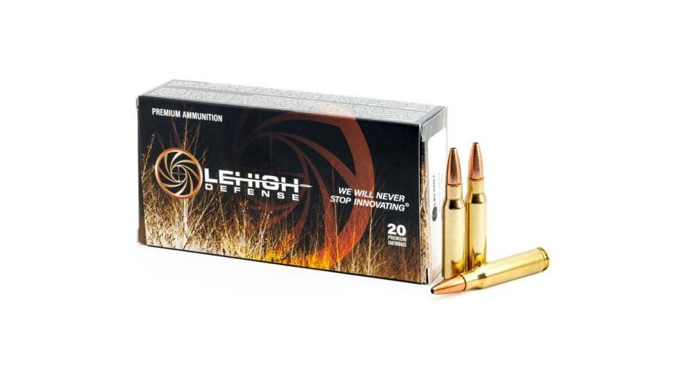Wilson Combat Lehigh Defense CC .308 Winchester 125 Grain Fracturing Hollow Point Brass Cased Rifle Ammo, 20 Rounds, LA308-125-CC