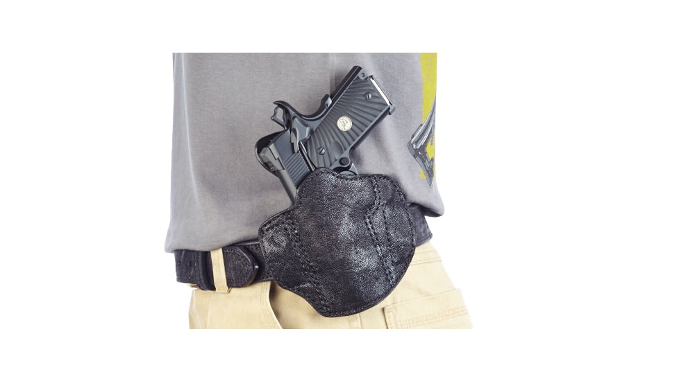 Wilson Combat Lo-Profile Holster, Compact 1911, Left Hand, 1.5in Belt, Black Elephant LP2BEL15