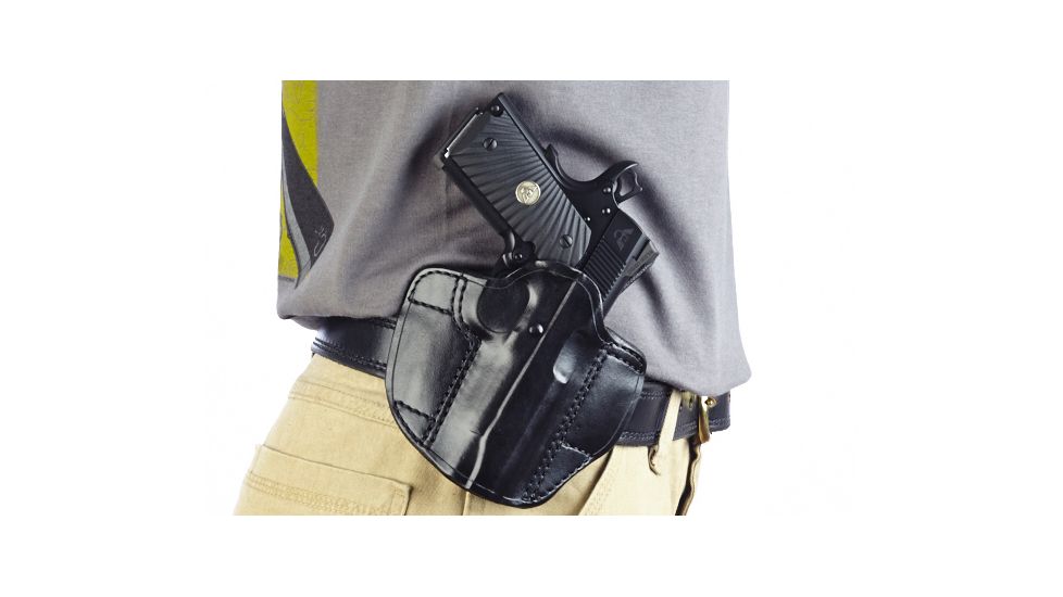 Wilson Combat Lo-Profile Holster, Compact 1911, Right Hand, 1.5in Belt, Black Leather LP2BLR15