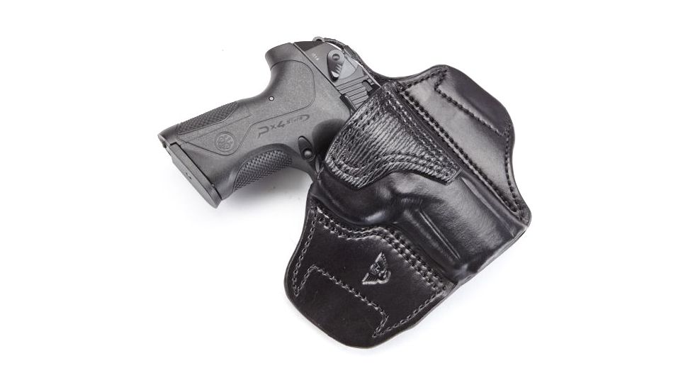 Wilson Combat Lo-Profile II Holster, Beretta PX4, Right Hand, 1.5in Belt, Black Leather with Shark Trim, MLP7BLSR15