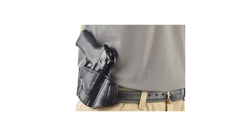 Wilson Combat Lo-Profile II Holster, Beretta PX4 Compact, Right Hand, 1.5in Belt, Black Leather with Shark Trim MLP8BLSR15
