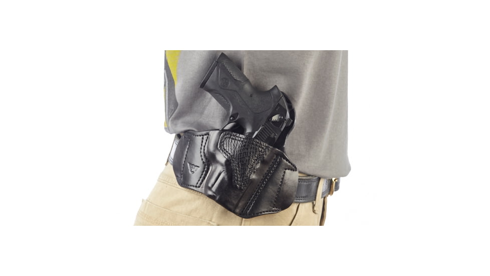 Wilson Combat Lo-Profile II Holster, Beretta PX4 Compact, Right Hand, 1.5in Belt, Black Leather with Shark Trim MLP8BLSR15