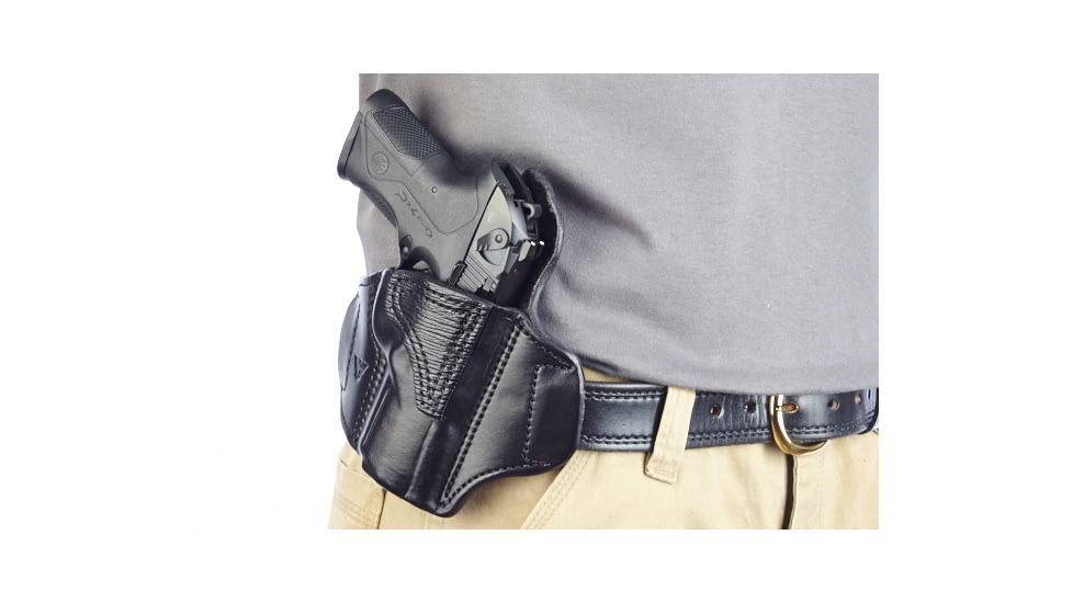 Wilson Combat Lo-Profile II Holster, Beretta PX4, Right Hand, 1.5in Belt, Black Leather with Shark Trim MLP7BLSR15