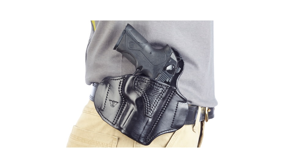 Wilson Combat Lo-Profile II Holster, Beretta PX4, Right Hand, 1.5in Belt, Black Leather with Shark Trim MLP7BLSR15