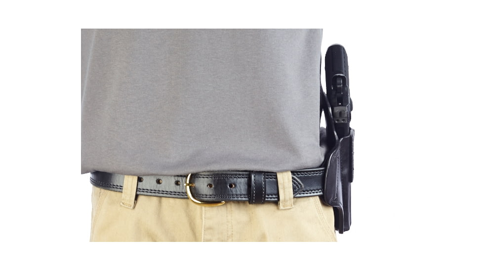 Wilson Combat Lo-Profile II Holster, Full-Size 1911, Left Hand, 1.5in Belt, Black Leather with Shark Trim MLP1BLSL15