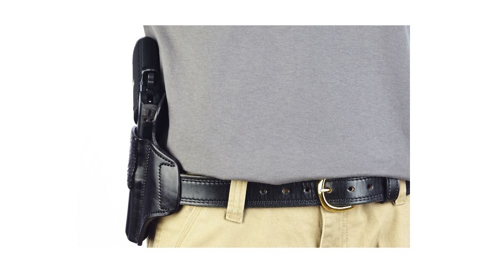 Wilson Combat Lo-Profile II Holster, Full-Size 1911, Right Hand, 1.5in Belt, Black Leather with Shark Trim MLP1BLSR15