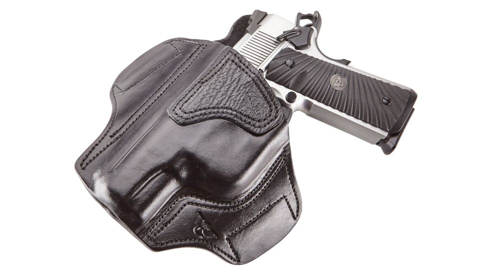 Wilson Combat Lo-Profile II Holster, Full-Size 1911 with TLR-6 Weapon Light, Lt Hand, 1.5in Belt, Blk Leather w/ Shark Trim MLP1BLSL15WL6