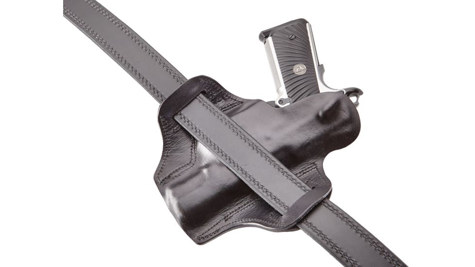 Wilson Combat Lo-Profile II Holster, Full-Size 1911 with TLR-6 Weapon Light, Lt Hand, 1.5in Belt, Blk Leather w/ Shark Trim MLP1BLSL15WL6