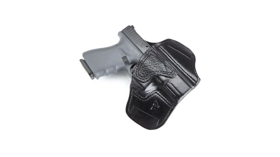 Wilson Combat Lo-Profile II Holster, Glock 19, 23, 32, Right Hand, 1.5in Belt, Black Leather with Shark Trim, MLP5BLSR15