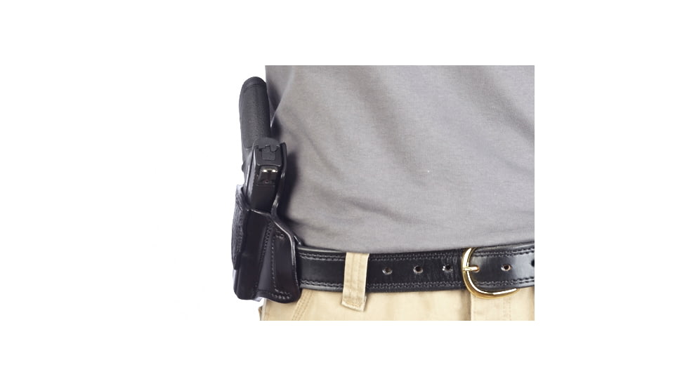 Wilson Combat Lo-Profile II Holster, S and W M and P Shield, Right Hand, 1.5in Belt, Black Leather with Shark Trim MLP15BLSR15