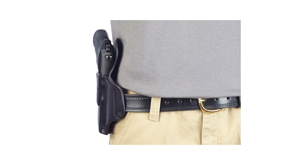 Wilson Combat Lo-Profile II Holster, SIG Sauer P226, Right Hand, 1.5in Belt, Black Leather with Shark Trim MLP17BLSR15