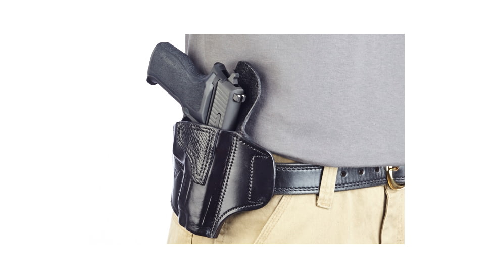 Wilson Combat Lo-Profile II Holster, SIG Sauer P226, Right Hand, 1.5in Belt, Black Leather with Shark Trim MLP17BLSR15
