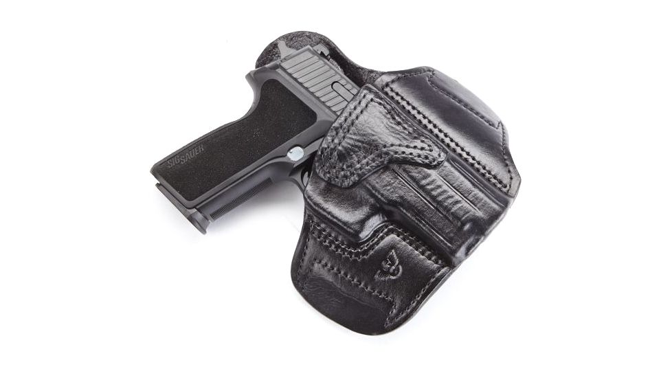 Wilson Combat Lo-Profile II Holster, SIG Sauer P229, Right Hand, 1.5in Belt, Black Leather with Shark Trim, MLP18BLSR15