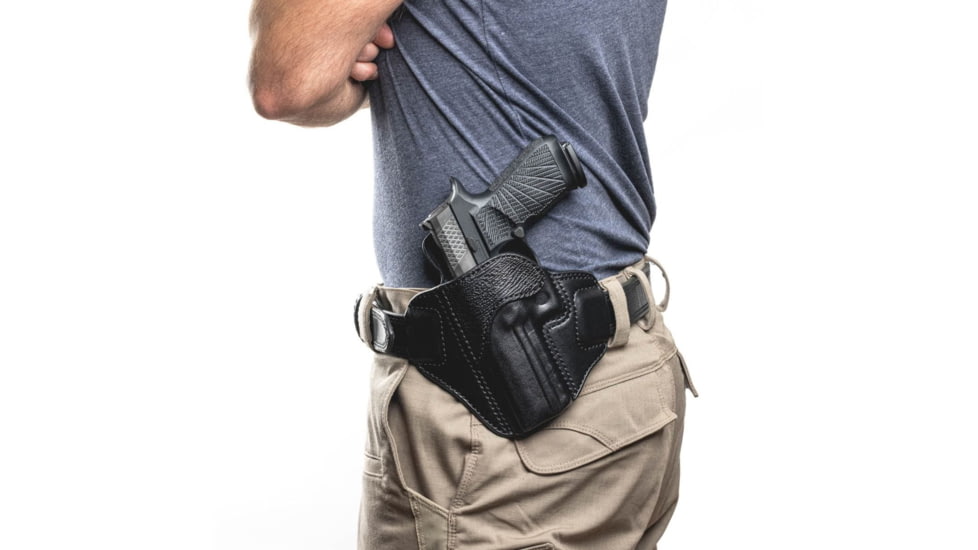 Wilson Combat Lo-Profile II Leather Outside the Waistband Holster, SIG P320, Left, Black, MLP21BLSL15