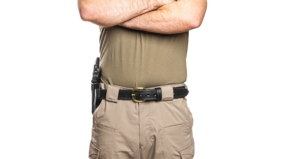 Wilson Combat Lo-Profile II Leather Outside the Waistband Holster w/ Rail, 1911 Commander/Compact, Right, Black, MLP2BLSR15R