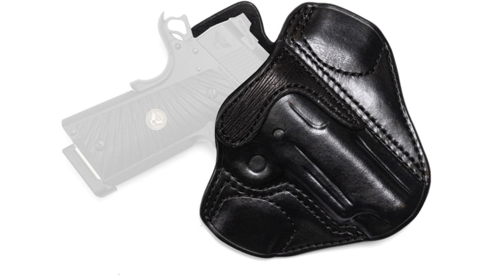 Wilson Combat Lo-Profile II Leather Outside the Waistband Holster w/ Rail, 1911 Commander/Compact, Right, Black, MLP2BLSR15R