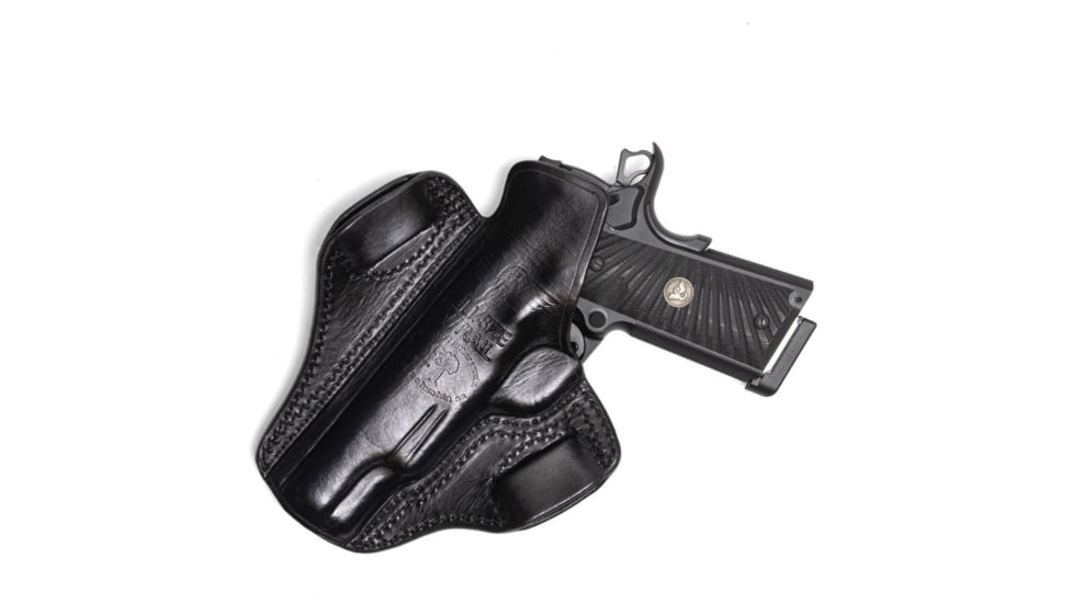 Wilson Combat Lo-Profile II Leather Outside the Waistband Holster w/ Rail, 1911 Full-Size, Right, Black, MLP1BLSR15R