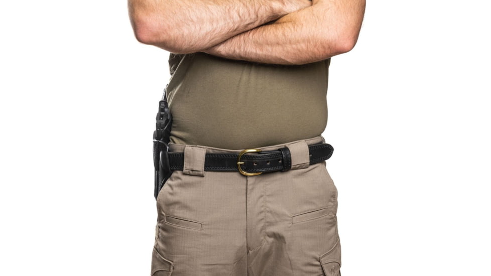 Wilson Combat Lo-Profile II Leather Outside the Waistband Holster w/ Rail, 1911 Full-Size, Right, Black, MLP1BLSR15R