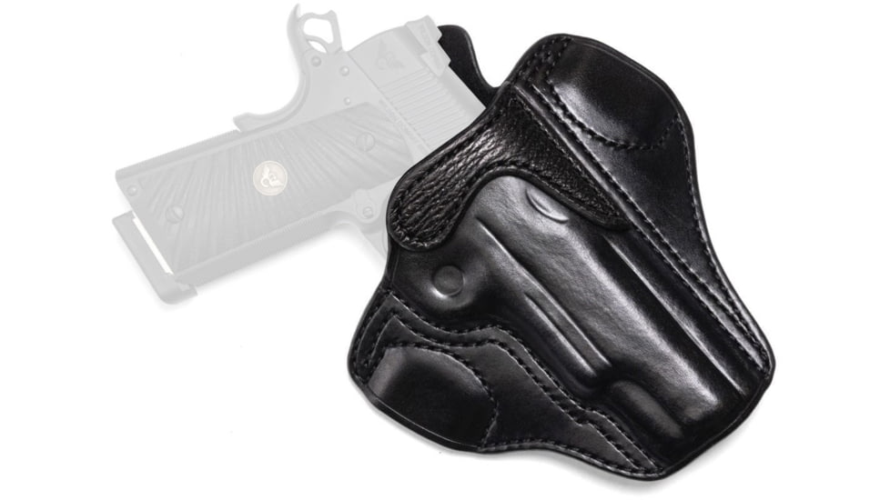 Wilson Combat Lo-Profile II Leather Outside the Waistband Holster w/ Rail, 1911 Full-Size, Right, Black, MLP1BLSR15R