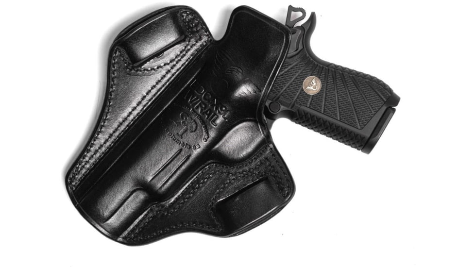 Wilson Combat Lo-Profile II Leather Outside the Waistband Holster w/Rail, Wilson Combat EDC X9/X9s/SFX9, Right, Black, MLP9BLSR15R
