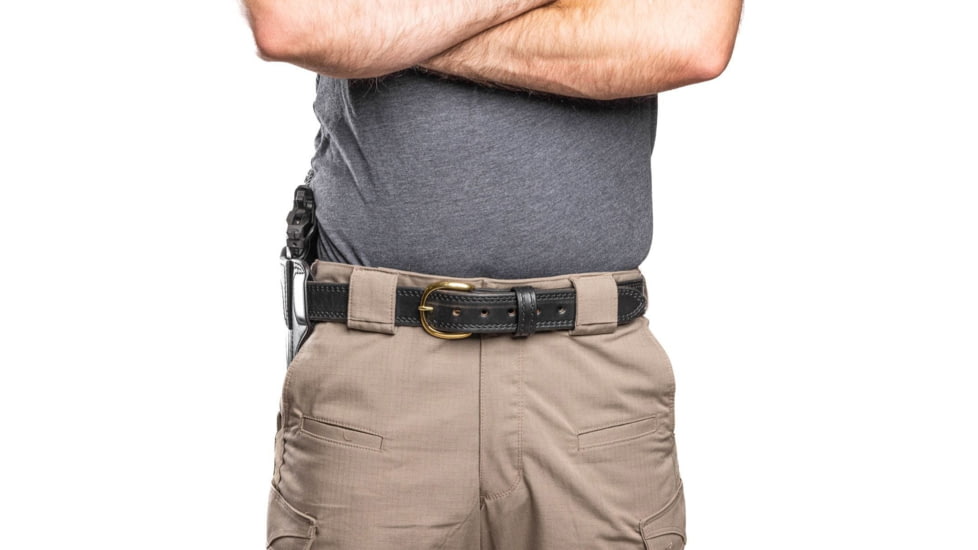 Wilson Combat Lo-Profile II Leather Outside the Waistband Holster w/Rail, Wilson Combat EDC X9/X9s/SFX9, Right, Black, MLP9BLSR15R