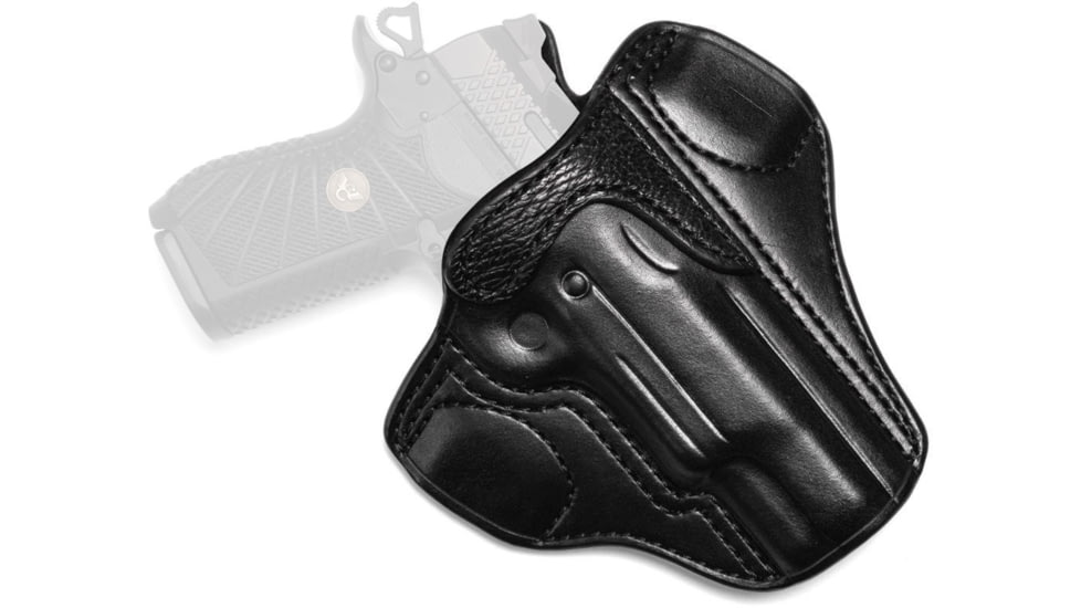 Wilson Combat Lo-Profile II Leather Outside the Waistband Holster w/Rail, Wilson Combat EDC X9/X9s/SFX9, Right, Black, MLP9BLSR15R