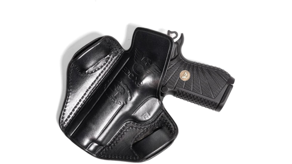Wilson Combat Lo-Profile II Leather Outside the Waistband Holster, Wilson Combat EDC X9, Right, Black, MLP9BLSR15