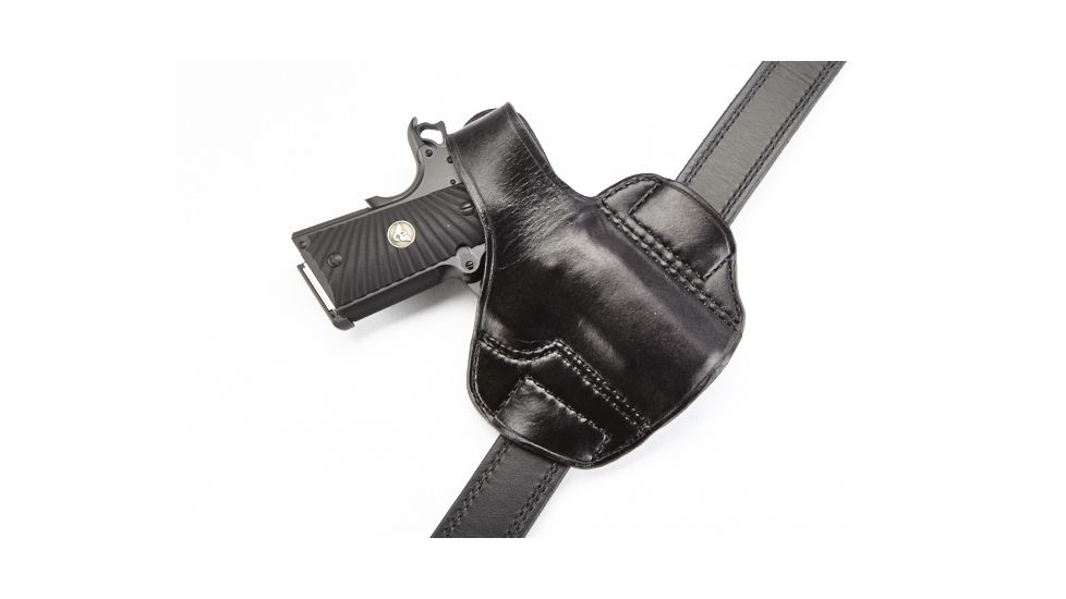Wilson Combat Lo-Profile Thumb Break Holster, Compact 1911, Right Hand, 1.5in Belt, Black Leather LPTB2BLR15