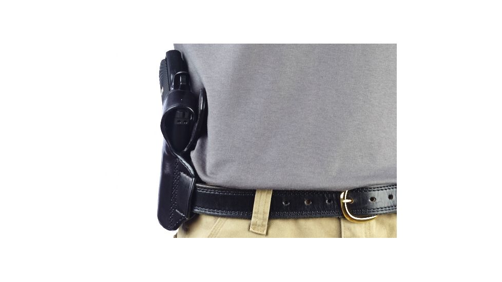 Wilson Combat Lo-Profile Thumb Break Holster, Compact 1911, Right Hand, 1.5in Belt, Black Leather LPTB2BLR15