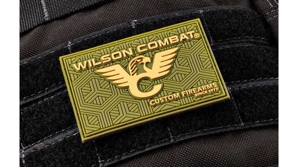 Wilson Combat Logo PVC Patch, Rectangle, Green/Tan 883