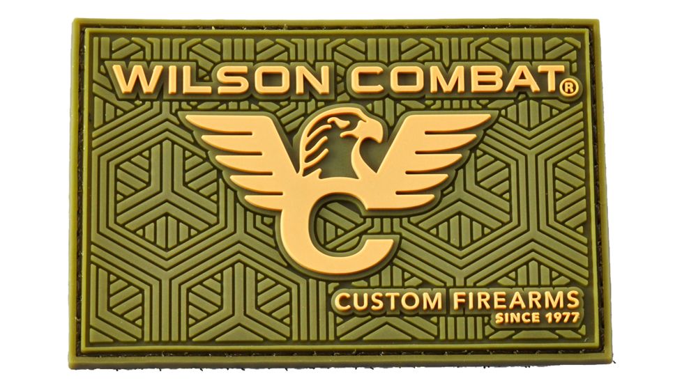 Wilson Combat Logo PVC Patch, Rectangle, Green/Tan 883
