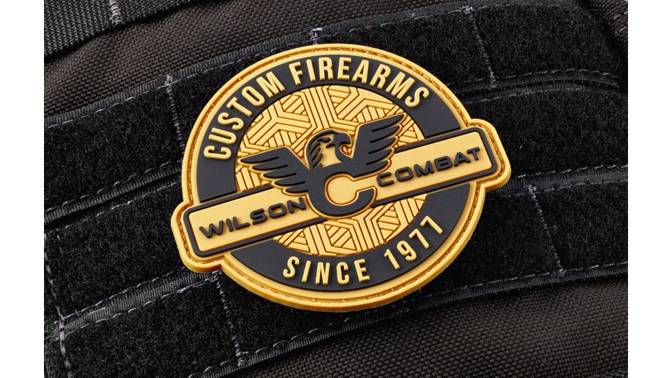 Wilson Combat Logo PVC Patch, Round, Tan/Black 879