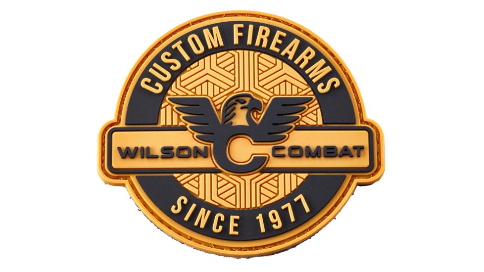 Wilson Combat Logo PVC Patch, Round, Tan/Black 879