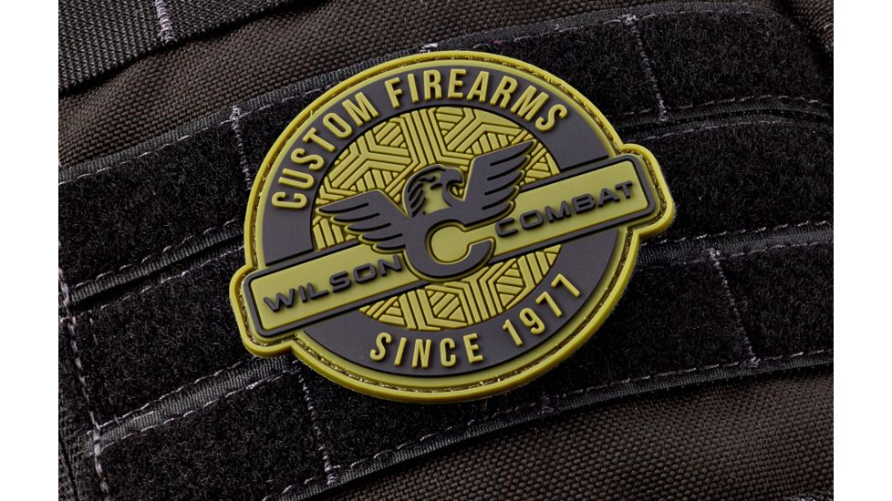 Wilson Combat Logo PVC Patch, Round, Green/Black 881