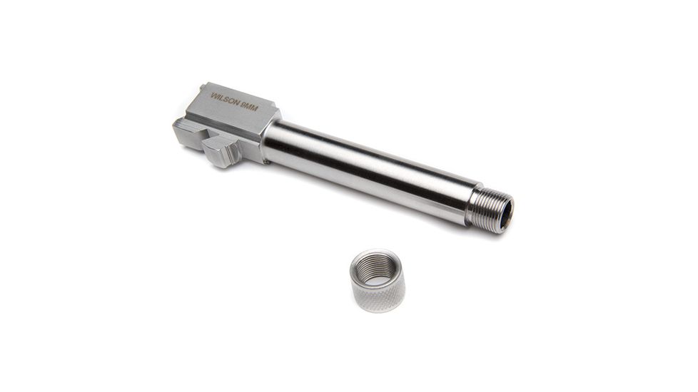 Wilson Combat Match Grade Barrel, 9mm, Glock 19, 4.72in Threaded 1, 2-28, Stainless 768