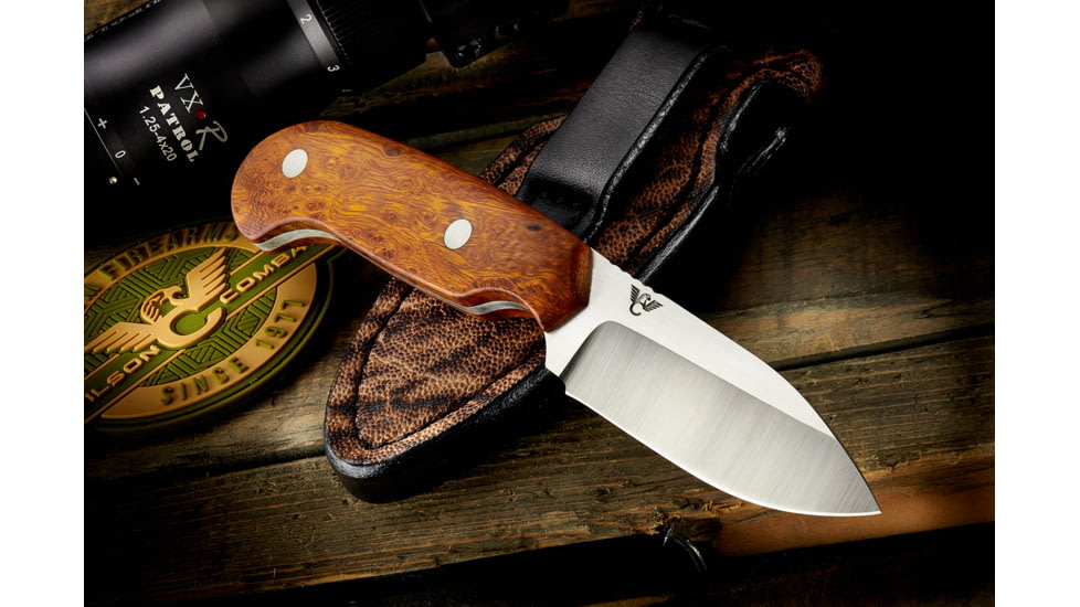 Wilson Combat Mombasa Skinner Fixed Blade Knife, Des. Ironwood, Woods, Brown, WTK-MLBE